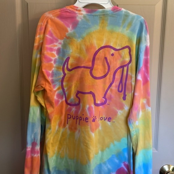 Puppie love rescue tie dye shirt - Picture 5 of 5